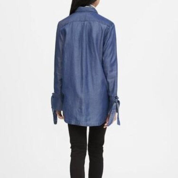 BANANA REPUBLIC Women's Parker Blue Long Sleeve Button Up Collared Shirt M - Picture 7 of 12